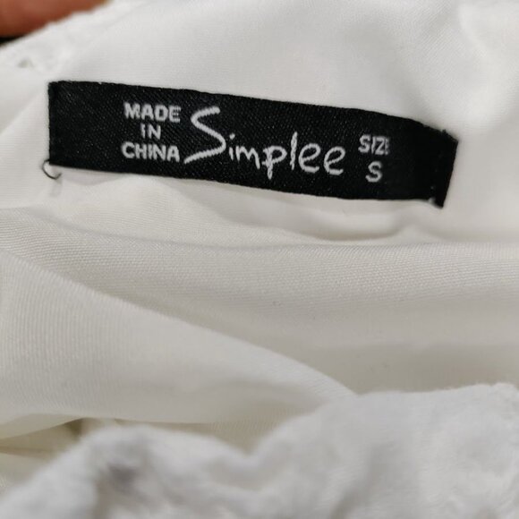 Simplee White Eyelet Lace Whimsy Cottagecore Prairie Halter Twee Dress S NWOT - Picture 7 of 10